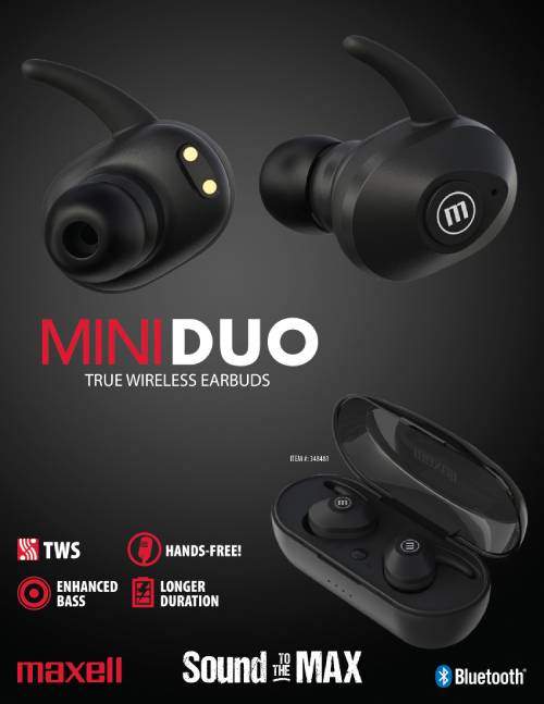 Slušalice MAXELL TWS Mini Duo crne (bežične)-0